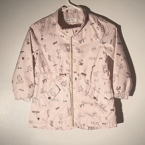 H&M Girls Pink Lightweight Windbreaker Spring/Summer Jacket, Size: 6-7